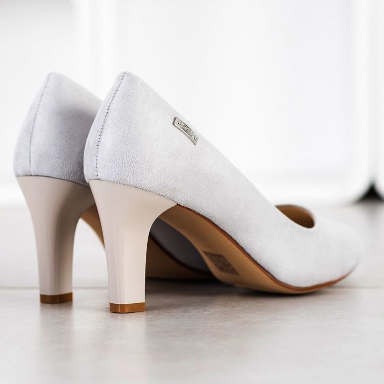 J. Star Lässige Pumps mit Absatz grau 1