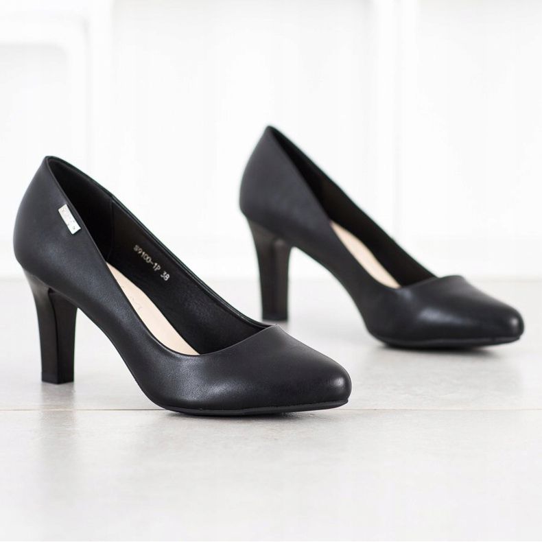 J. Star Lässige Pumps mit Absatz schwarz 1