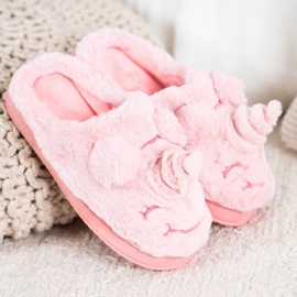 Bona Einhorn Hausschuhe für Damen rosa 2