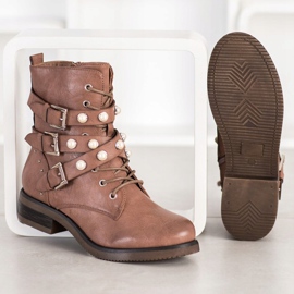 Super Me Stiefel mit Perlen braun 2