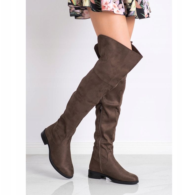 SHELOVET Stylische Overknee-Stiefel braun 1