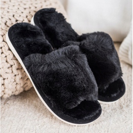 Bona Hausschuhe mit Fell schwarz 1