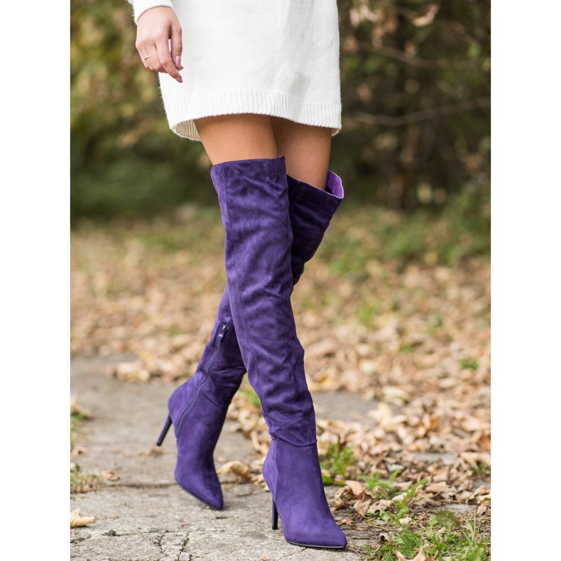 Small Swan Sexy Stiefel mit hohen Absätzen lila 1