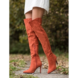 Small Swan Sexy Stiefel mit hohen Absätzen orange 1