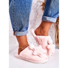 Damen Hausschuhe mit Fell und Stern Hellrosa Night-Night 2