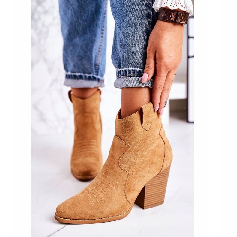 MSMG Warme Cowboystiefel für Damen Caramel Margaret braun 2