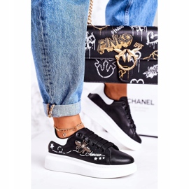 Damen Sportschuhe Sneakers mit Fliege Black Amour schwarz 1