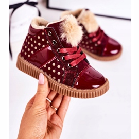 PL1 Warme Stiefel für Kinder Turnschuhe in Rot mit Polka Dots Anastasia 2
