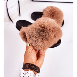 Kinderhausschuhe mit Fell Hellbraun Fashionista 2