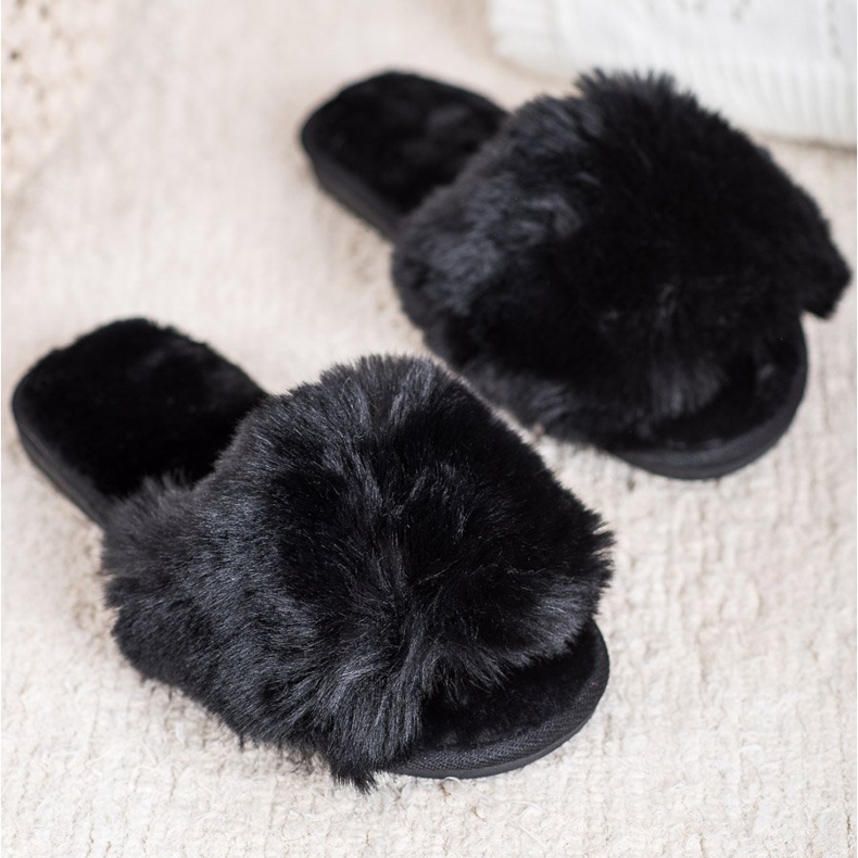 Bona Stilvolle schwarze Hausschuhe 1