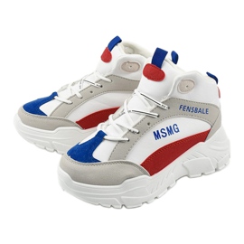 Weiße Sneaker, isolierte Denim-Sneaker mehrfarbig 2