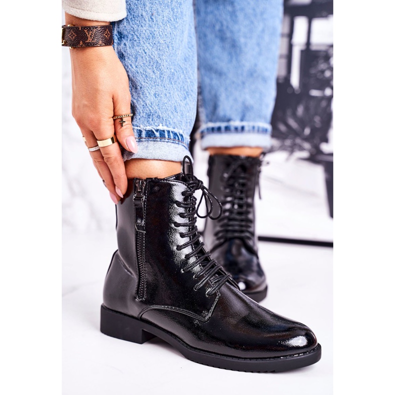 PJ1 Classic Damen Warme Stiefel Lackiert Schwarz Simplicity 2