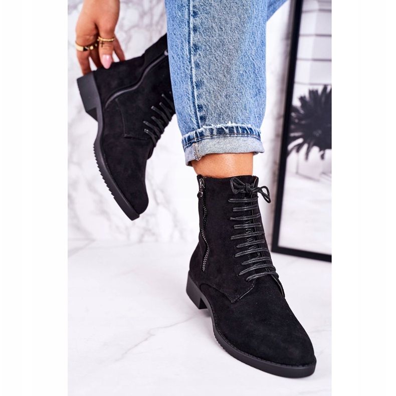 PJ1 Klassische warme Wildlederstiefel für Damen Black Simplicity schwarz 2