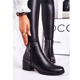 PJ1 Warme Stiefel für Damen mit hohem Absatz Animal Print Black Confidence schwarz 2