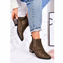 PJ1 Klassische Chelsea-Stiefel für Damen Wildleder Dunkelgrün Walker-Stiefel khaki 2