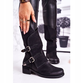 PS1 Warme Stiefel für Damen mit Schnallen Schwarz Cassidy 2