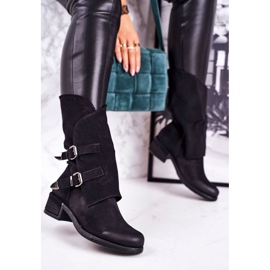 PS1 Warme Stiefel für Damen mit Schnallen Schwarz Cassidy 1