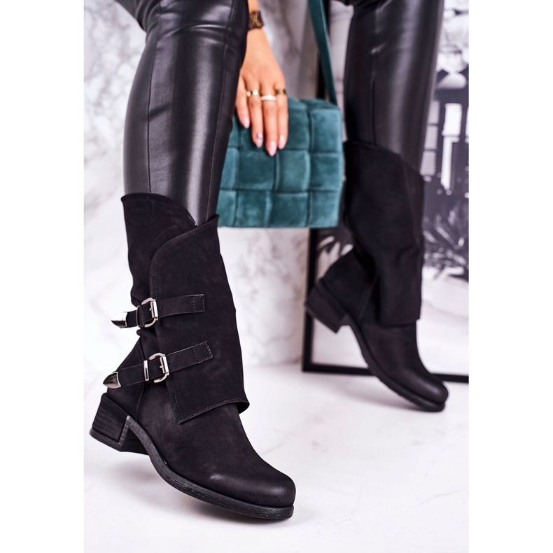 PS1 Warme Stiefel für Damen mit Schnallen Schwarz Cassidy 1