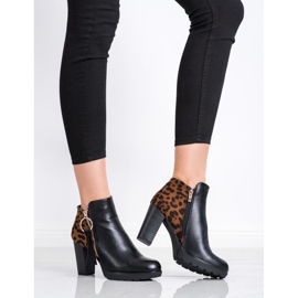 Goodin Warme Stiefel mit Leopardenmuster braun schwarz 1