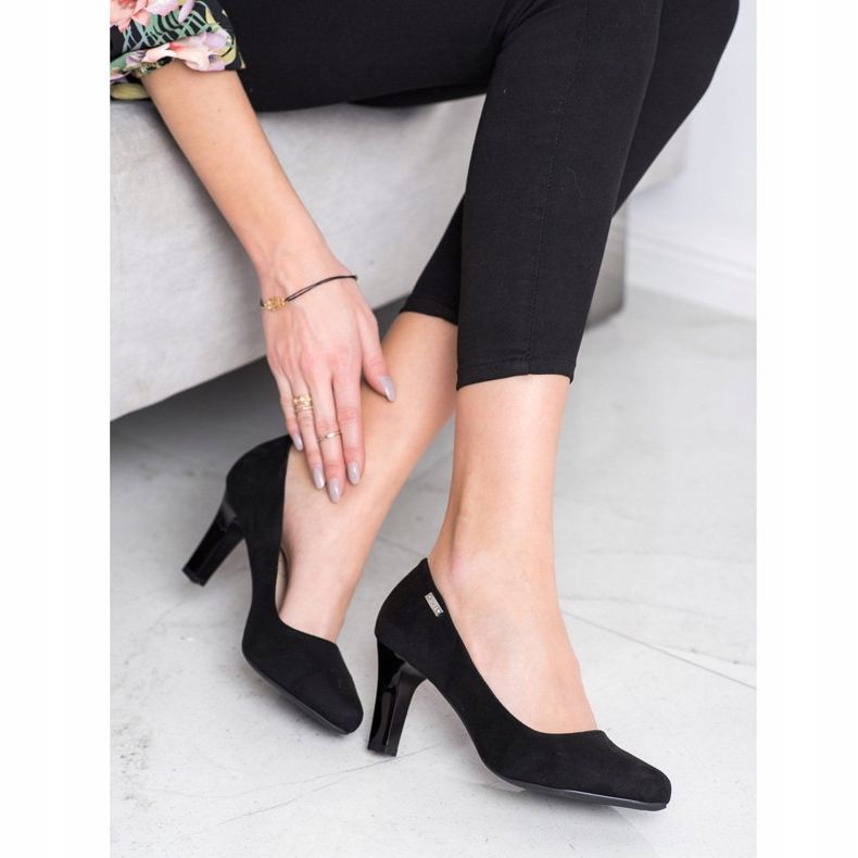 J. Star Lässige Pumps mit Absatz schwarz 1