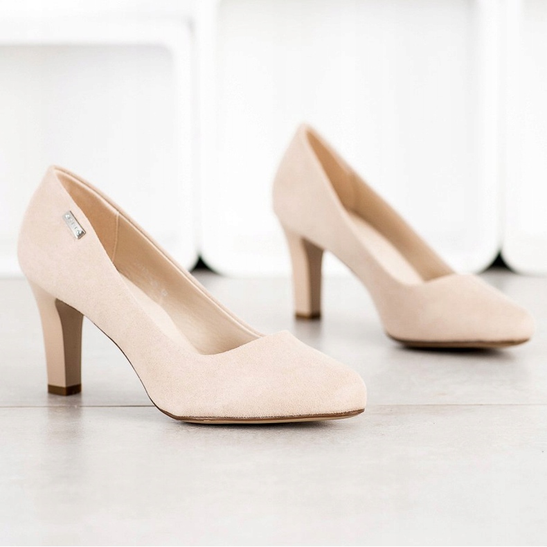 J. Star Lässige Pumps mit Absatz beige 1