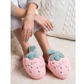 Bona Erdbeer Hausschuhe rosa grün 2