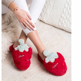 Bona Erdbeer Hausschuhe rot grau 1