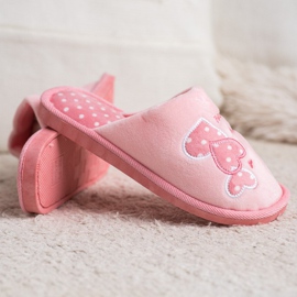 Bona Warme Happy Comfort Hausschuhe weiß rosa 1