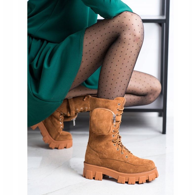 Seastar Wildlederstiefel mit Tasche braun gelb 1