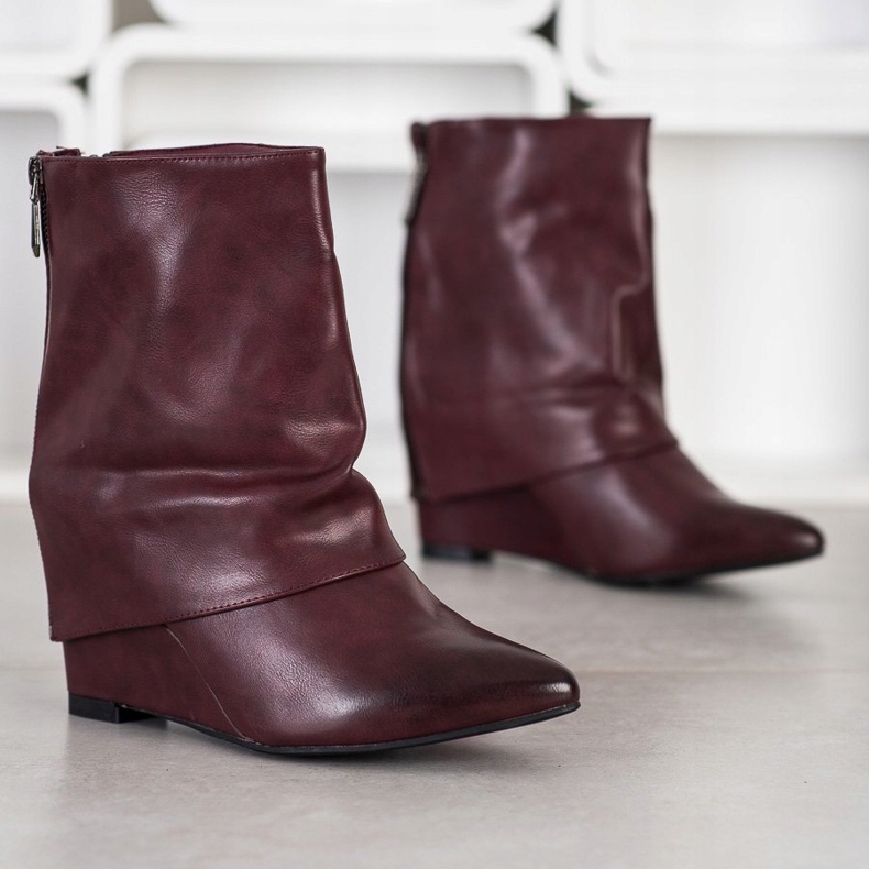 Sweet Shoes Modische Keilstiefel rot 1