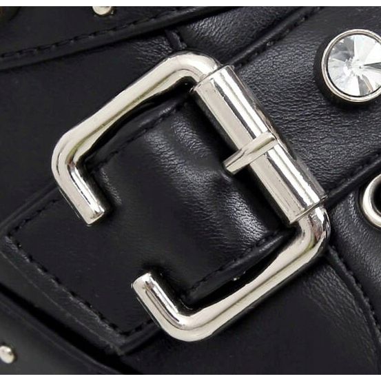 Militärstiefel mit schwarzen Nieten NS176P Schwarz 1