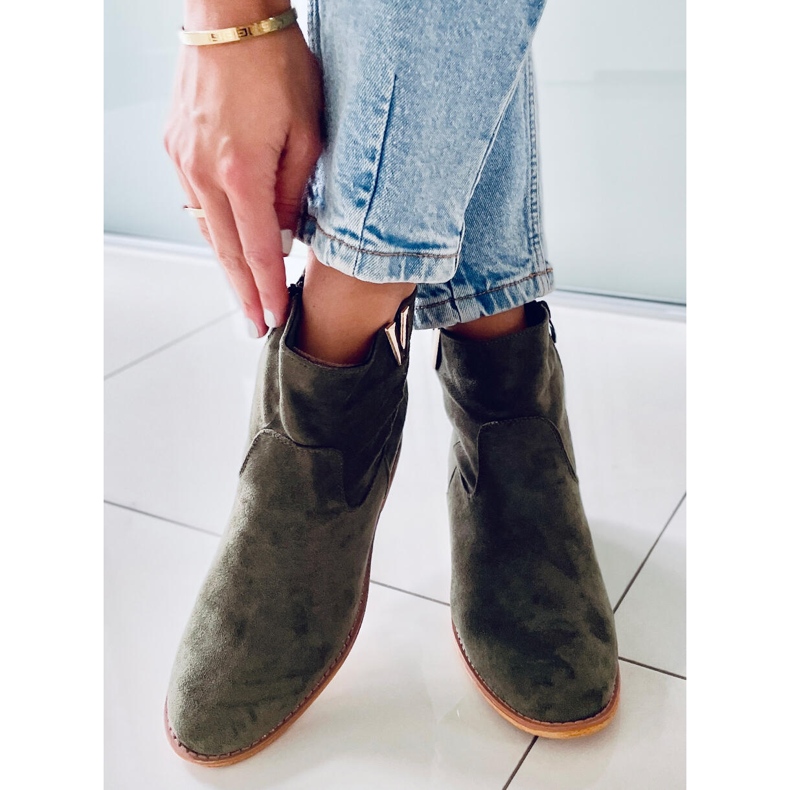 Grüne ZT1013 Grüne Stiefel auf einem versteckten Keil 2