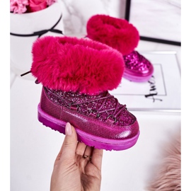 Schneestiefel für Kinder mit Fell Fuchsia Nicola rosa 1