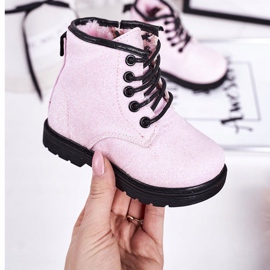 Warme Stiefel aus Brokat für Kinder Trappers Rosa Ariel 1