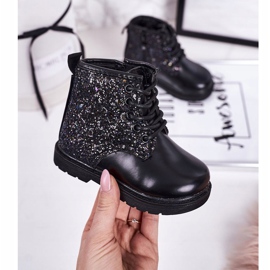 Warme Stiefel aus Brokat für Kinder Trappers Schwarz Ariel 1