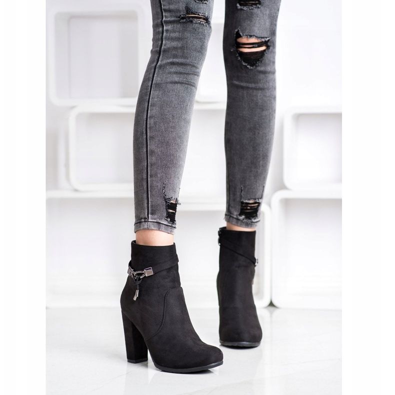 Abloom Elegante Wildlederstiefel schwarz 1