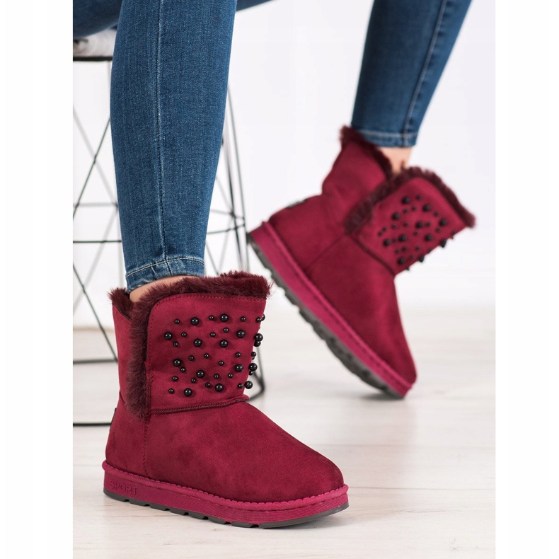 Bona Mukluki mit Perlen rot 2