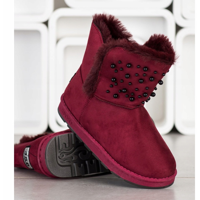 Bona Mukluki mit Perlen rot 1