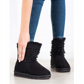 Bona Mukluki mit Perlen schwarz 1