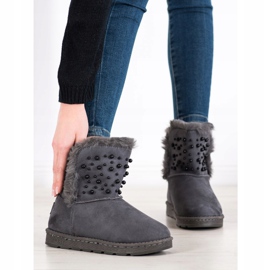 Bona Mukluki mit Perlen grau 1