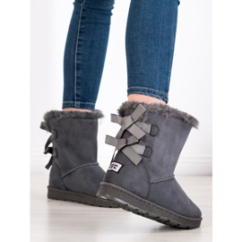 Bona Graues Mukluki mit Schleifen 1