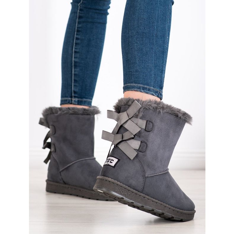 Bona Graues Mukluki mit Schleifen 1