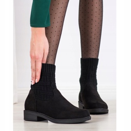 SHELOVET Stiefeletten aus Wildleder zum Hineinschlüpfen schwarz 2