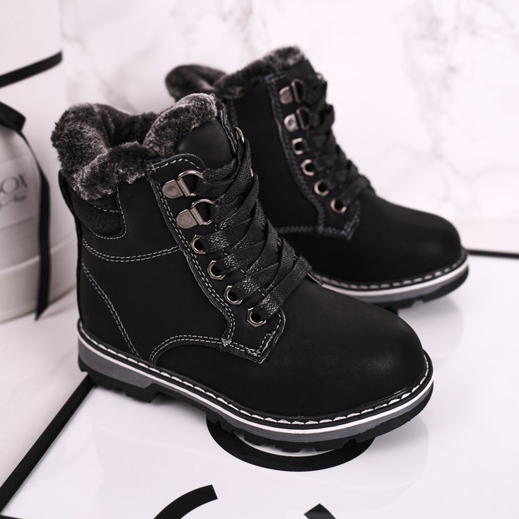 Kinder-Trapper mit Fellisolierung Black Luke schwarz 2