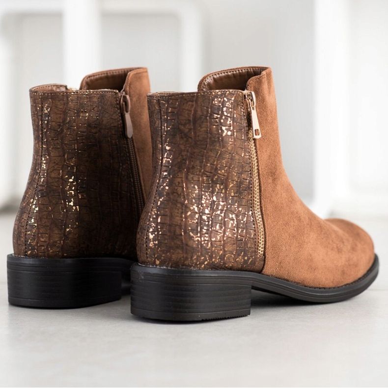 Bestelle Modische Stiefel mit Reißverschluss braun 1