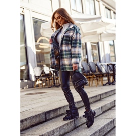 SEA Damen Stiefeletten Nieten Spikes Schwarz Magnet 2