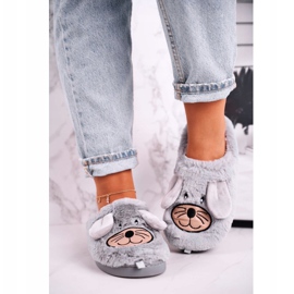 JOMIX Graue Hausschuhe aus Mausfell für Damen Home Sweet Home beige 1