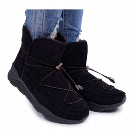 HAN Damen-Sport-Schneestiefel mit Fell Schwarz Synte 3