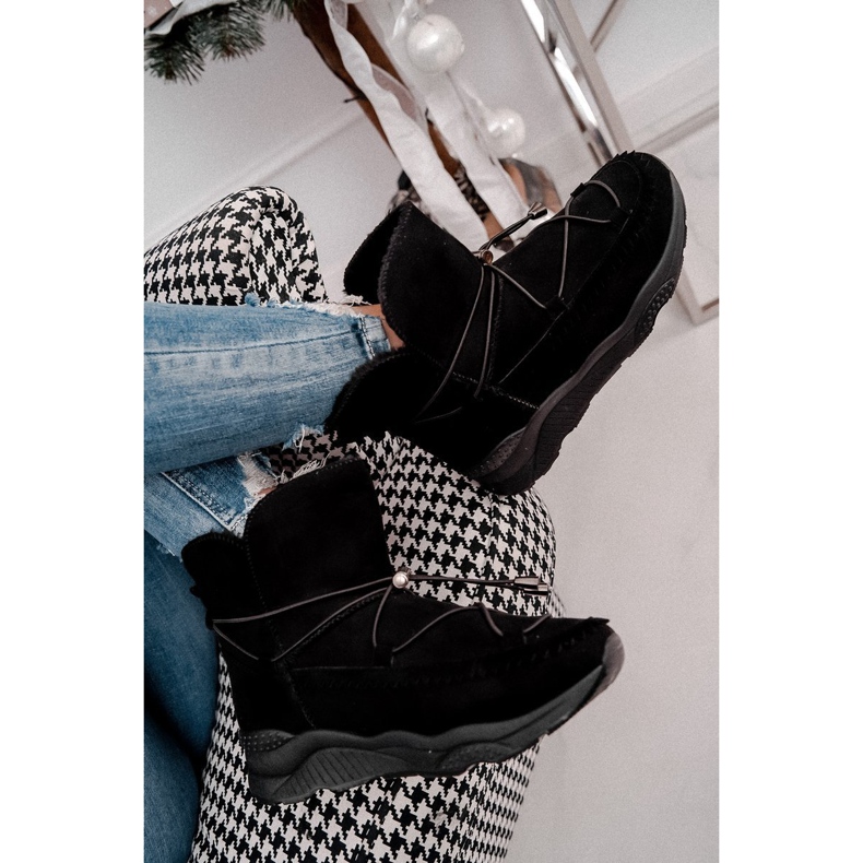 HAN Damen-Sport-Schneestiefel mit Fell Schwarz Synte 2