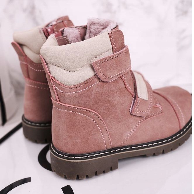 Apawwa Kinder-Trapperstiefel mit Fell gewärmt Rosa Emma 2